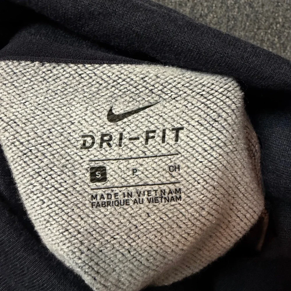 Nike Dri-FIT Cowl Neck Sweatshirt Womens Small Gray Logo Hem Training Top